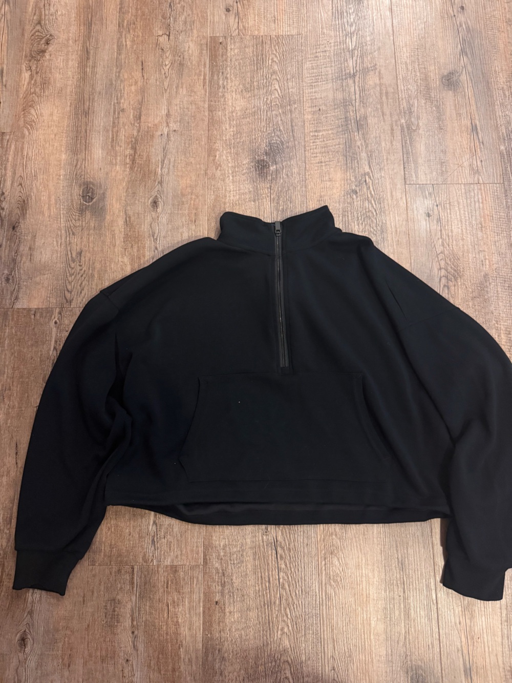 90 Degree By Reflex Black Half-Zip Cowl Neck Pullover size large